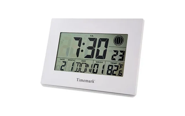 Timemark Vægur Med Termometer - Hvid, 24 × 17 × 2 Cm