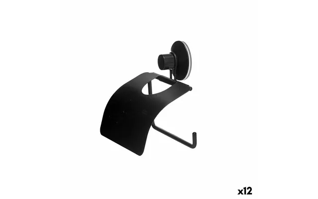 Toiletpapirholder - Berilo Sort Med Sugekop, Stål Abs, 13,5 × 12 × 3 Cm 12 Stk