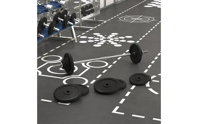 Vægtstang Med Skiver 90 Kg Støbejern