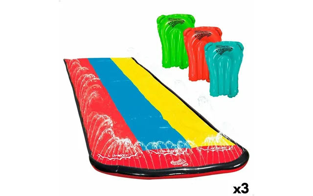 Vandglidebane 200 × 12 × 480 Cm - Multifarvet Med 3 Luftmadrasser