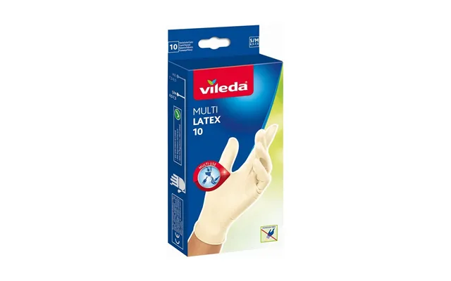 Vileda Multi Latex Engangshandsker S M - 10 Stk, Hvid