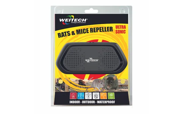 Weitech Ultralydsafviser Mod Rotter Og Mus - Sort, Ip44