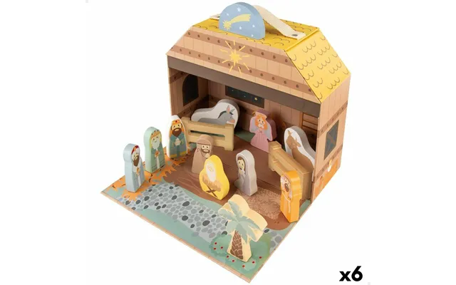Woomax Betlehem Krybbespil 24,5 × 20,5 × 24,5 Cm - 15 Dele 6 Enheder