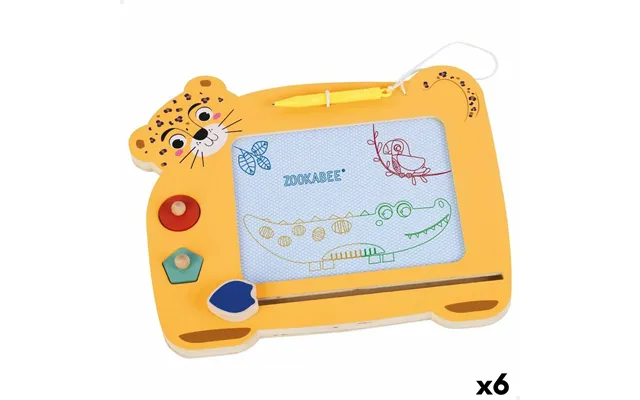 Woomax Magisk Tegnetavle Zookabee Tiger I Træ - 30 × 2,5 × 26 Cm 6 Stk