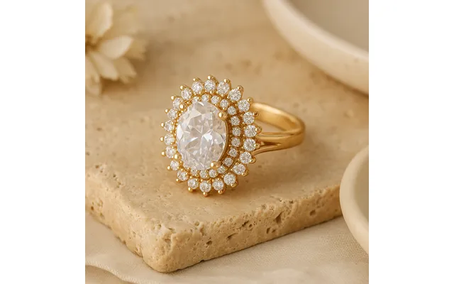 Amélie Diamond Ring I 18k Guld Belægning Med Sten - Str. 59