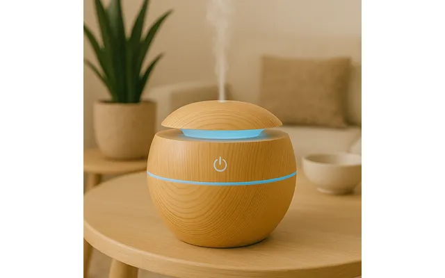 Aroma Diffuser Med Led Lys - Træ