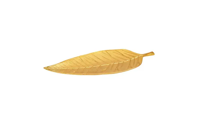 Bladformet Guld Dekorationsbakke I Metal 54 Cm