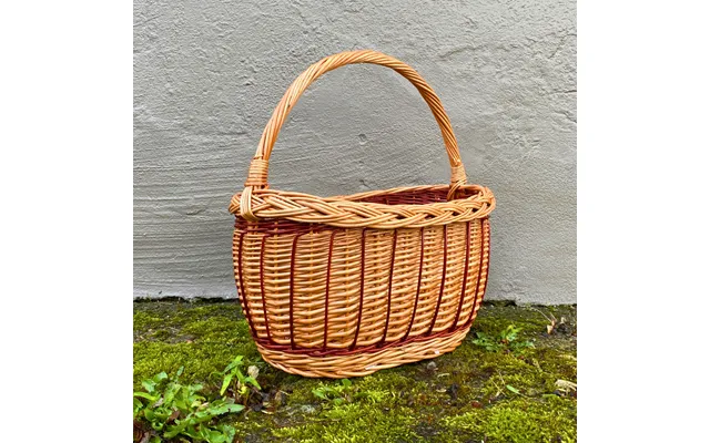 Bykurv Med Hank, Håndflettet, Mixet Pil - 40x28xh28 Cm
