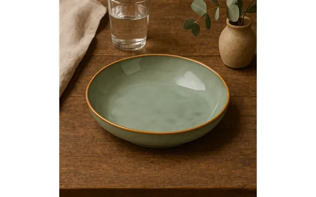 Cecilie Ceramics Bowl Green Serving Bowl In Stoneware 18 Cm Decorative Past, The Laws Practical product image