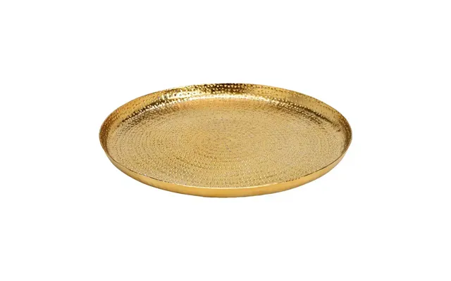Dekorativ Guld Tallerken I Metal 33 Cm