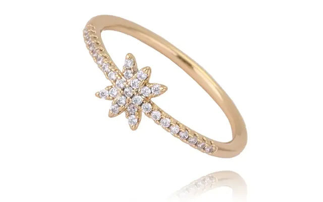 Estelle Star Finger Ring I 18k Guld Belægning Med Sten - 57 Mm