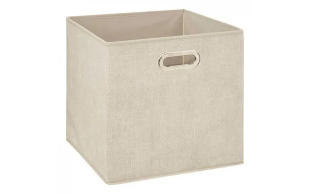 Foldbar Opbevaringskasse I Beige, Firkantet - Mål 31x31x31 Cm