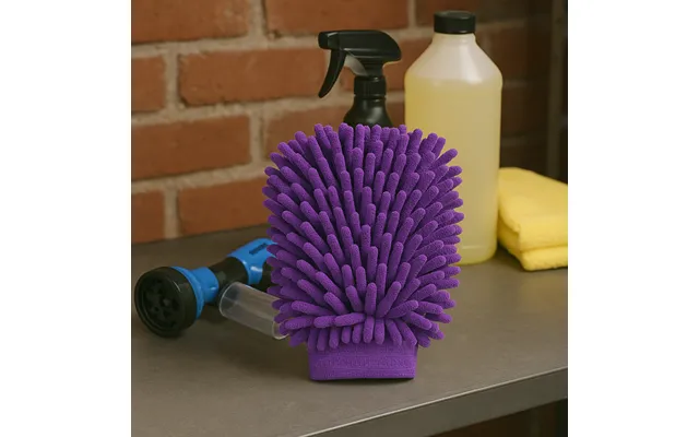 Lilla Microfiber Handske Til Bilvask Dobbelt-sidet 22×15 Cm Blød & Ridsefri Rengøring