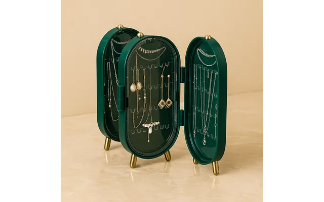 Smykkeskrin Til Øreringe - Ringe Og Armbånd Grøn Plast 23x11x6,5 Cm Smykkedisplay Og Opbevaring product image