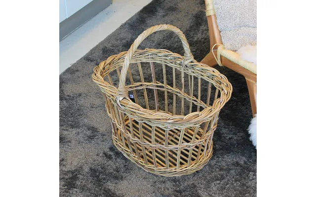 Stor Bykurv I Håndflettet Rattan Fransk Flet 55x41xh28 Cm
