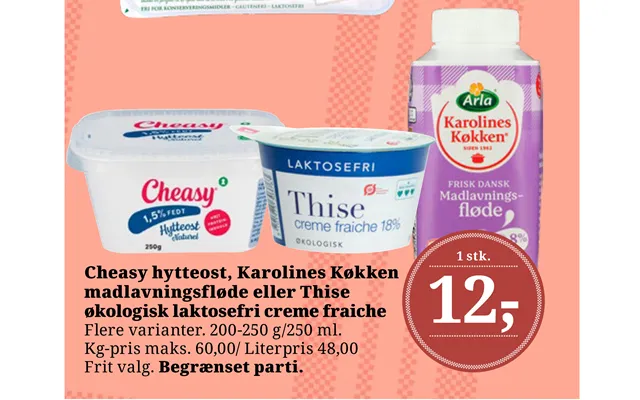 Cheasy Hytteost, Karolines Køkken Madlavningsfløde Eller Thise Økologisk Laktosefri Creme Fraiche product image