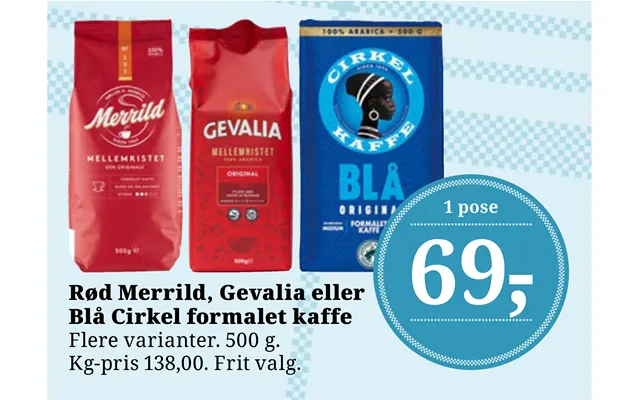 Red douwe egberts, gevalia or blue circle ground coffee product image