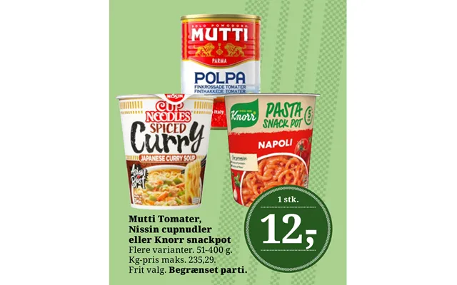 Mutti Tomater, Nissin Cupnudler Eller Knorr Snackpot product image