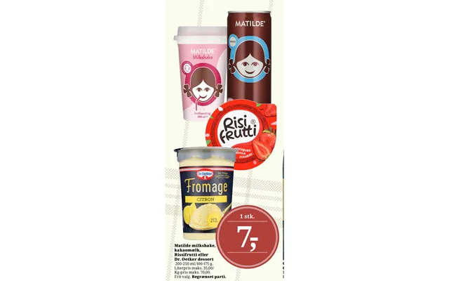 Matilde Milkshake, Kakaomælk, Rissifrutti Eller product image