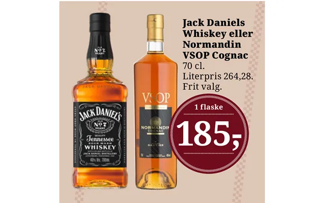 Jack daniels whiskey or normandin vsop cognac product image