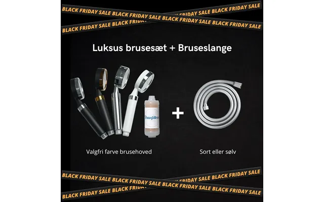 Luksus Brusesæt Bruseslange Black Week - Krom Sølv product image