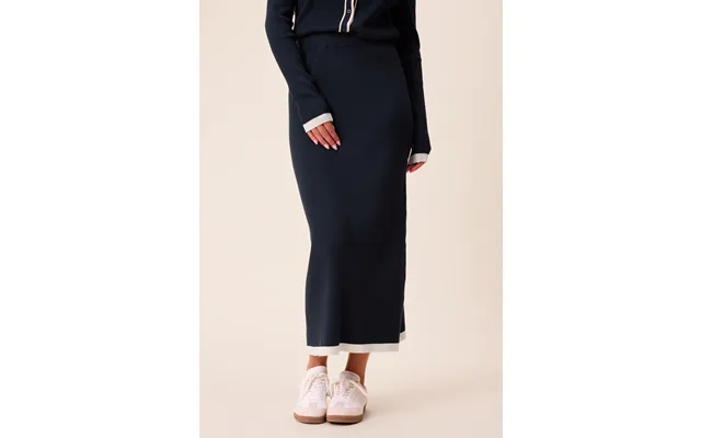 Contrast Knitted Midi Skirt