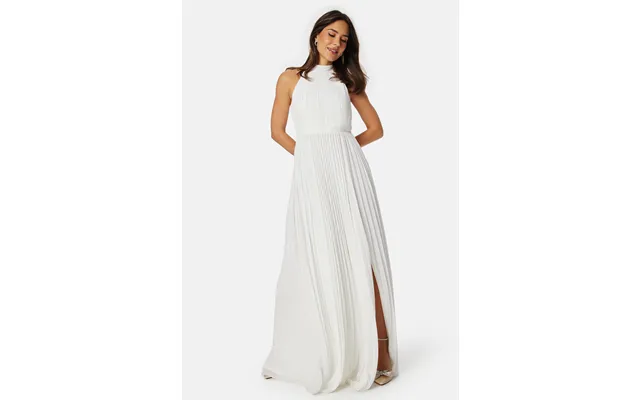 Pleated Halter Neck Wedding Gown