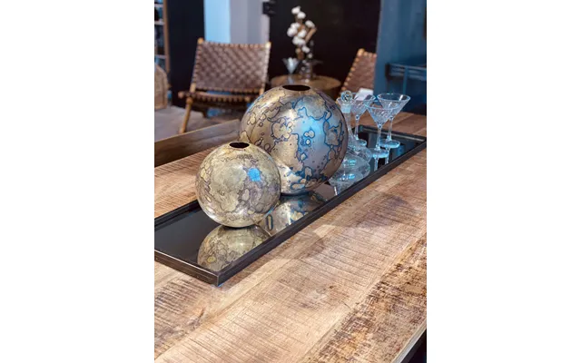 Rund Vase M. Marmoreret Overflade - S product image