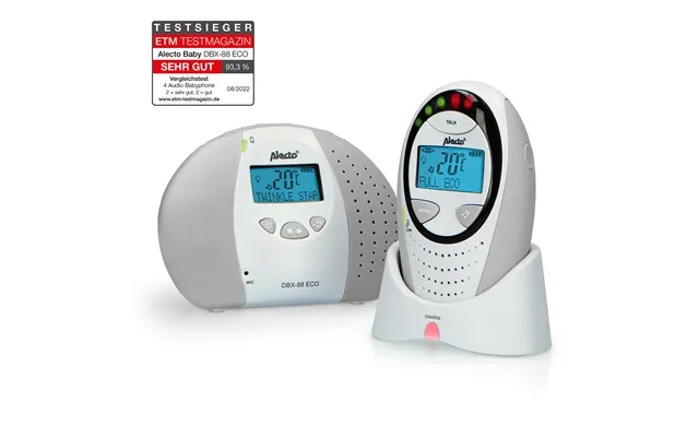 Alecto - Full Eco Dect-babyalarm Med Display Hvid Grå