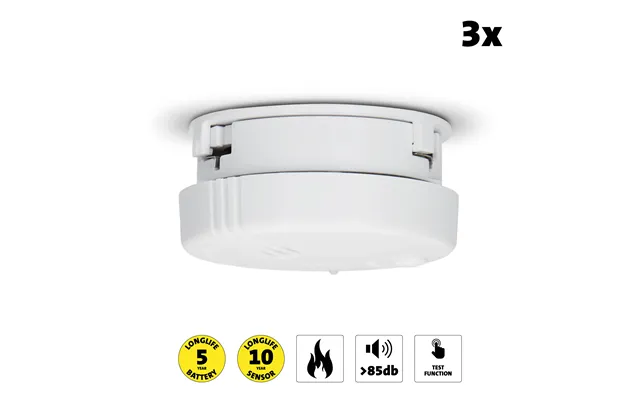 Alecto - Mini-røgalarm Med 5 Års Batteri 3-pak Hvid