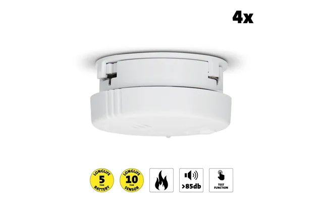 Alecto - Mini-røgalarm Med 5 Års Batteri 4-pak Hvid