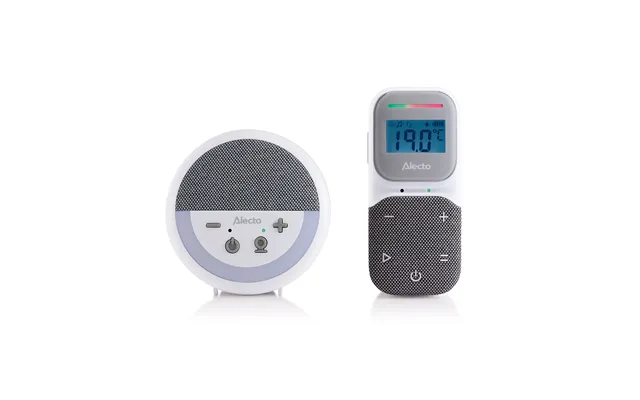 Alecto - Premium Full Eco Dect Audio Baby Monitor Med Projektor, Display, Natlys Og Vuggeviser Hvid Grå