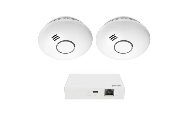 Alecto - Startsæt Zigbee Smart Bridge Med 2 Zigbee Smart Røgalarmer Hvid