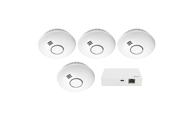 Alecto - Startsæt Zigbee Smart Bridge Med 4 Zigbee Smart Røgalarmer Hvid