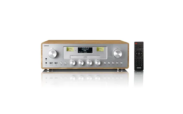 Lenco - Dab Fm-radio Med Cd-afspiller, Usb, Bluetooth Og Trådløst Opladningspunkt Træ Sølv