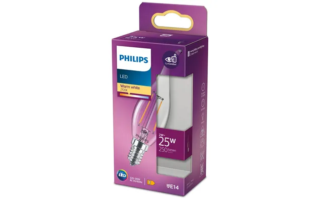 Philips Part Classic Filament 25w Candle Bent Top E14 Hot White Ready Not Dæmpbar - 1 Pak product image
