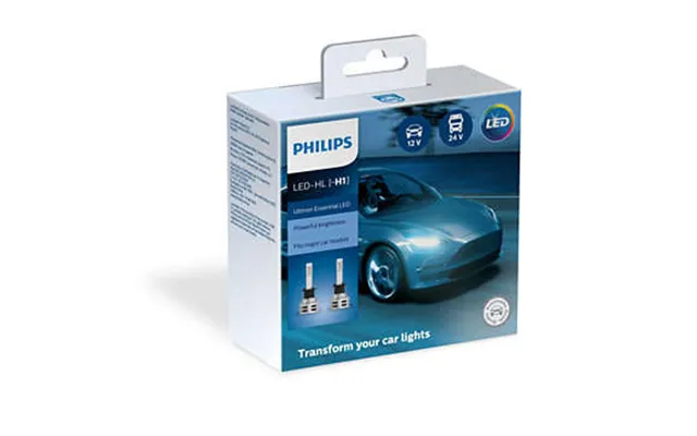 Philips Ultinon Essential Led H1 650k Kompakt Design Med Bedre Pasform 11258ue2x2 *demo*