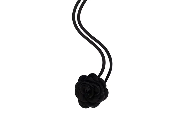 Dark Satin Rose Brooch Small Black
