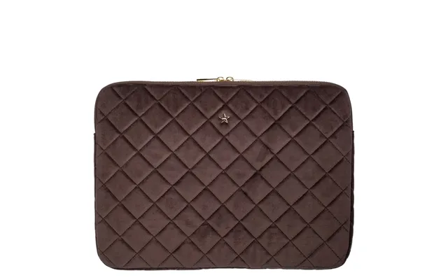 Dark Velvet Quilted Mac Cover Chocolate Brown