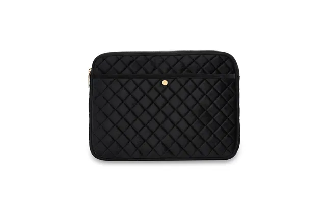 Fan Palm Black Quilted Velvet Laptop Sleeve