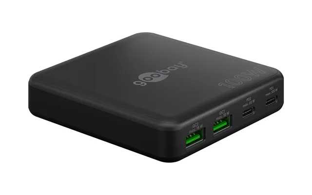 Goobay 4-ports Usb Gan Oplader 100w Pd Sort