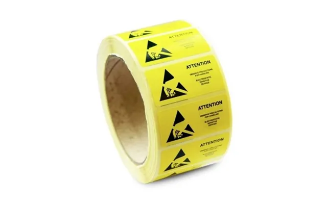 Antistat Esd Etiket 1000 Stk Gul L X B 50 Mm X 25 Mm 055-0002 Selvklæbende