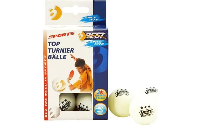 Best Sporting 6 Hvide Bordtennisbolde 40 Mm I Diameter Klasse 3 Træning Best Sporting 23112