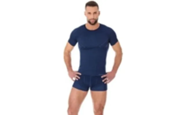 Brubeck Kortærmet Active Wool T-shirt Til Mænd I Marineblå Xl Ss11710