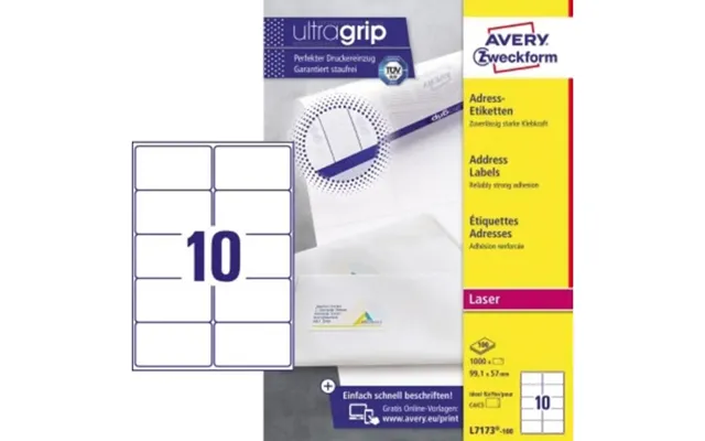 Etiketter Avery 99,1x57 Mm Hvid - 100 Ark X 10 Stk.
