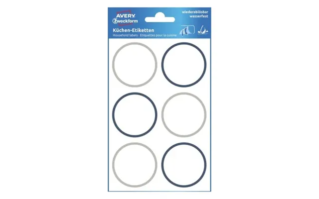 Etiketter Ø48 Mm, Hvid Med Farvet Ramme, Aftagelige - 4 Ark X 6 Stk
