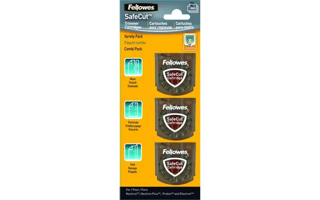 Fellowes 5411301 - 3 Stk. Safecut Kasette Reserveblade Passer Til Fellowes Electron A3