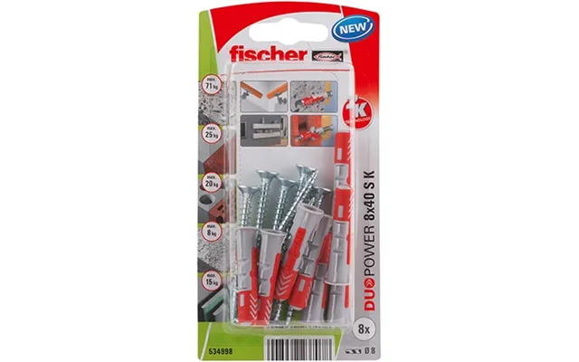 Fischer 534998 Duopower 8 X 40 S K Nv Rawplugsæt 40 Mm 8 Mm 1 Set