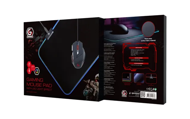 Gembird Mp-gameled-m Gaming Musemåtte Med Led Lyseffekt - Størrelse M