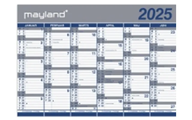 Kæmpekalender 2x6 Måneder 2025 - Leveres I Paprør